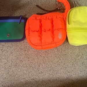 LULULEMON (2) & FREE PEOPLE (1) pouch, card case and mini backpack set